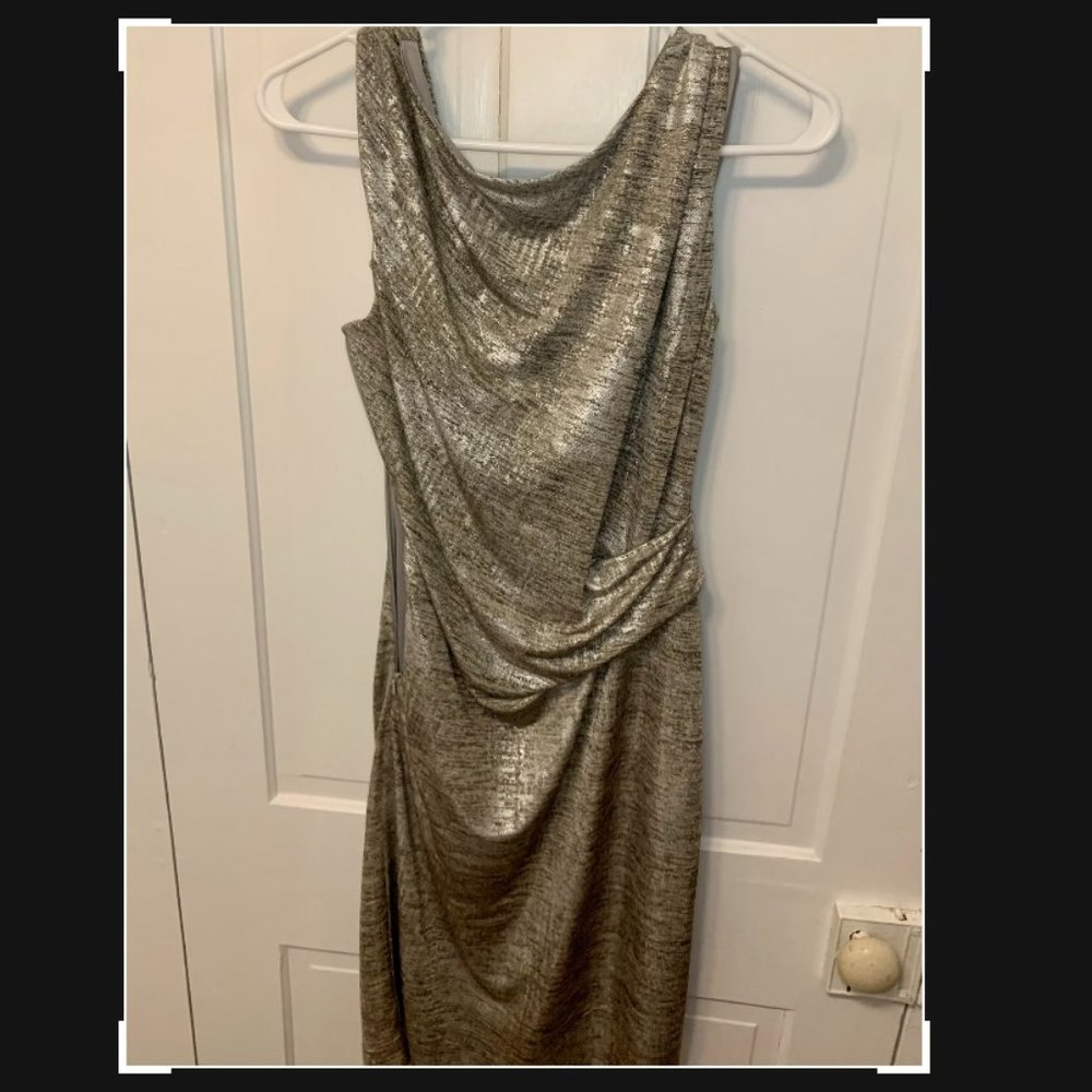 Vince Camuto Metallic Silver Cocktail Dress